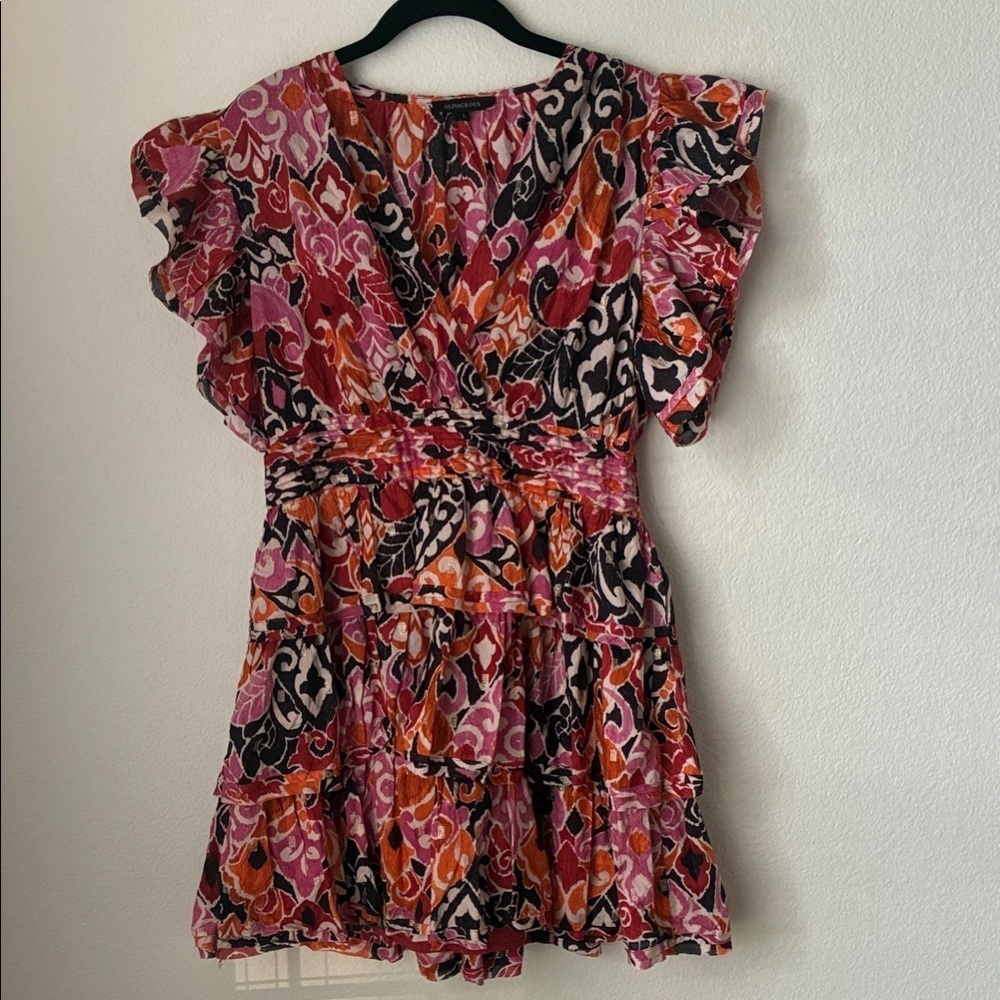 Olivaceous Vibrant Multicolor Patterned Dress